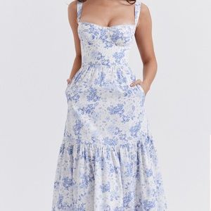 House of CB Elia midi dress size L with larger cup NWOT